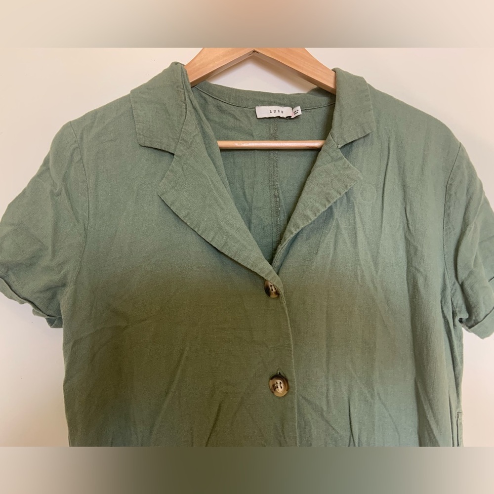 Army green midi dress size large Size Large